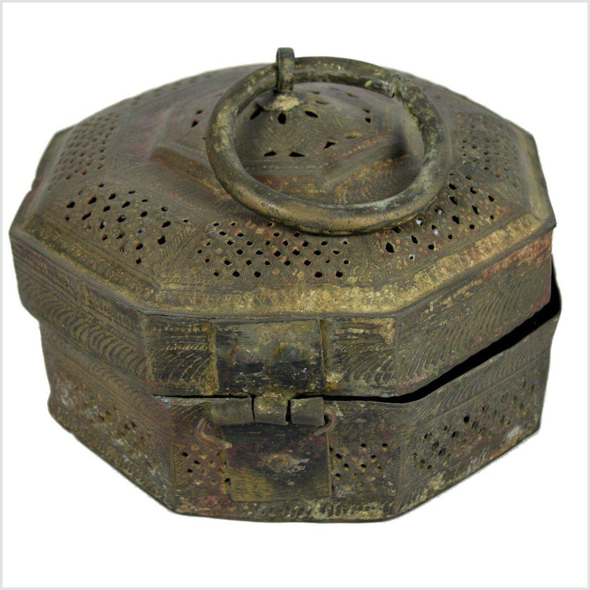 Brass Incense Burner Box-5. Asian & Chinese Furniture, Art, Antiques, Vintage Home Décor for sale at FEA Home