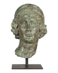 Bronze Greco Roman Style Contemporary Head Sculpture with Verdigris Patina-1. Asian & Chinese Furniture, Art, Antiques, Vintage Home Décor for sale at FEA Home