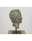 Bronze Greco Roman Style Contemporary Head Sculpture with Verdigris Patina-11. Asian & Chinese Furniture, Art, Antiques, Vintage Home Décor for sale at FEA Home