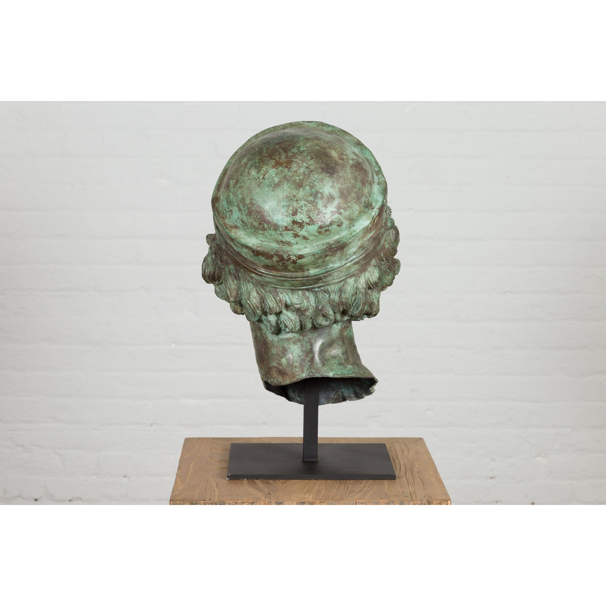 Bronze Greco Roman Style Contemporary Head Sculpture with Verdigris Patina-12. Asian & Chinese Furniture, Art, Antiques, Vintage Home Décor for sale at FEA Home