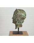 Bronze Greco Roman Style Contemporary Head Sculpture with Verdigris Patina-13. Asian & Chinese Furniture, Art, Antiques, Vintage Home Décor for sale at FEA Home
