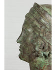 Bronze Greco Roman Style Contemporary Head Sculpture with Verdigris Patina-14. Asian & Chinese Furniture, Art, Antiques, Vintage Home Décor for sale at FEA Home