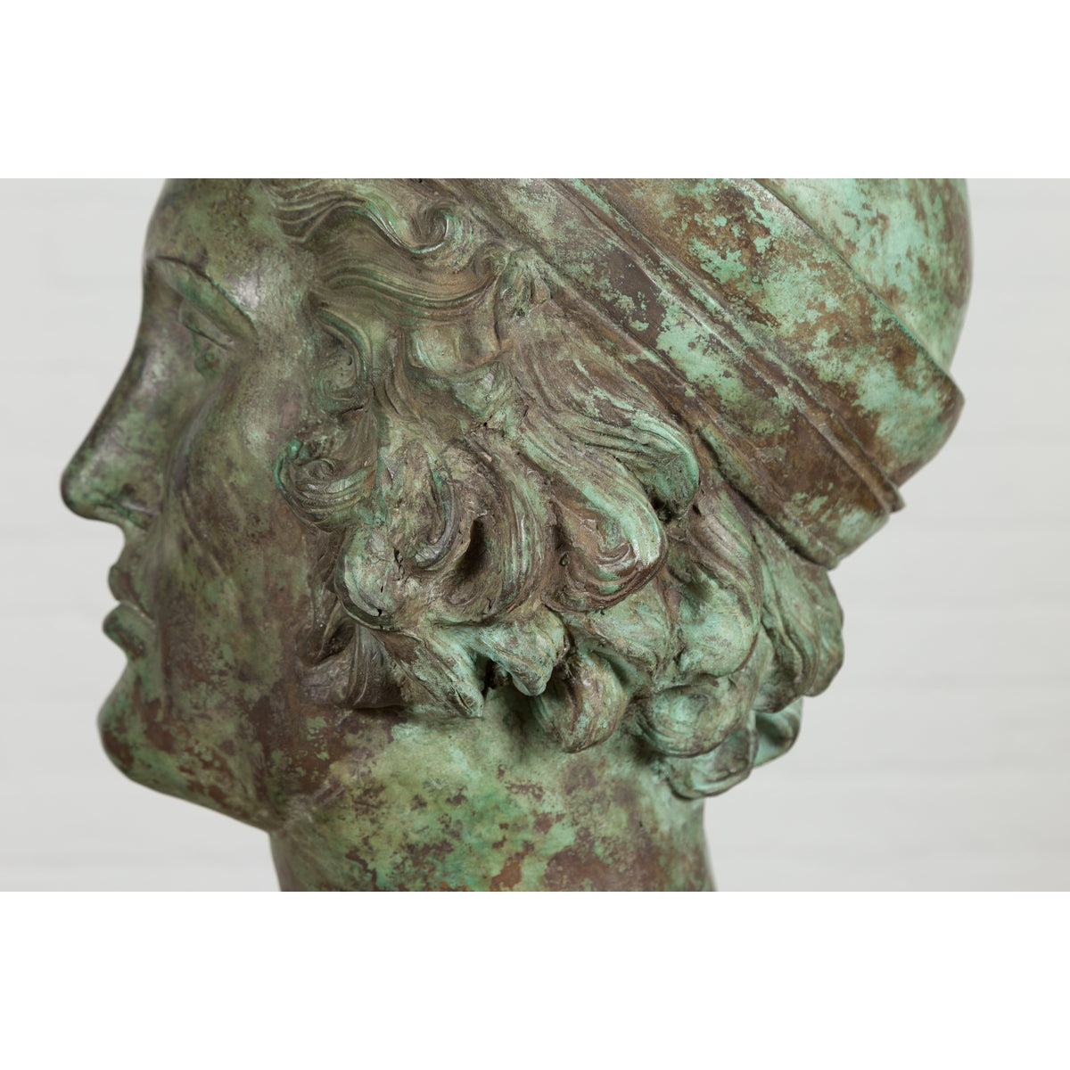 Bronze Greco Roman Style Contemporary Head Sculpture with Verdigris Patina-15. Asian & Chinese Furniture, Art, Antiques, Vintage Home Décor for sale at FEA Home