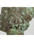 Bronze Greco Roman Style Contemporary Head Sculpture with Verdigris Patina-15. Asian & Chinese Furniture, Art, Antiques, Vintage Home Décor for sale at FEA Home