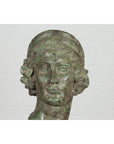 Bronze Greco Roman Style Contemporary Head Sculpture with Verdigris Patina-5. Asian & Chinese Furniture, Art, Antiques, Vintage Home Décor for sale at FEA Home