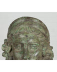 Bronze Greco Roman Style Contemporary Head Sculpture with Verdigris Patina-6. Asian & Chinese Furniture, Art, Antiques, Vintage Home Décor for sale at FEA Home