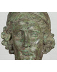 Bronze Greco Roman Style Contemporary Head Sculpture with Verdigris Patina-7. Asian & Chinese Furniture, Art, Antiques, Vintage Home Décor for sale at FEA Home