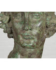 Bronze Greco Roman Style Contemporary Head Sculpture with Verdigris Patina-8. Asian & Chinese Furniture, Art, Antiques, Vintage Home Décor for sale at FEA Home