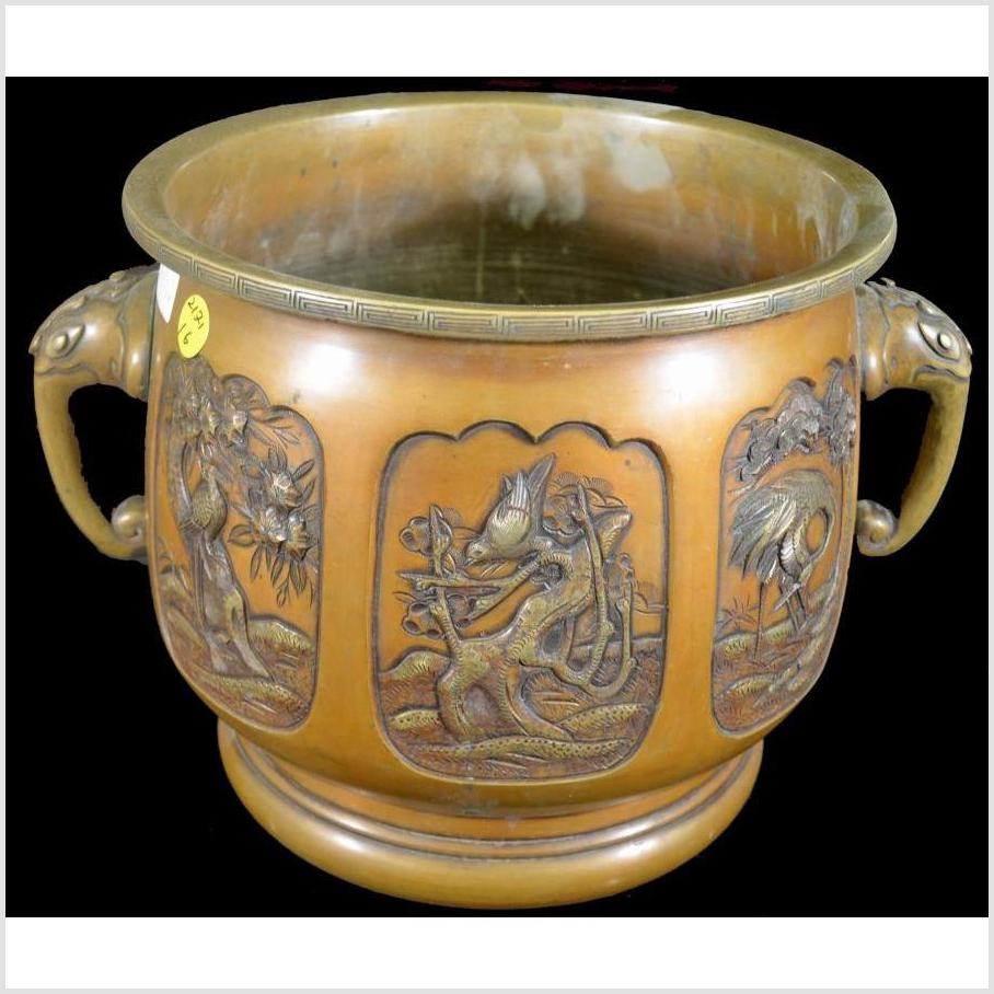 Bronze Japanese Hibachi, Meiji Period-3. Asian & Chinese Furniture, Art, Antiques, Vintage Home Décor for sale at FEA Home