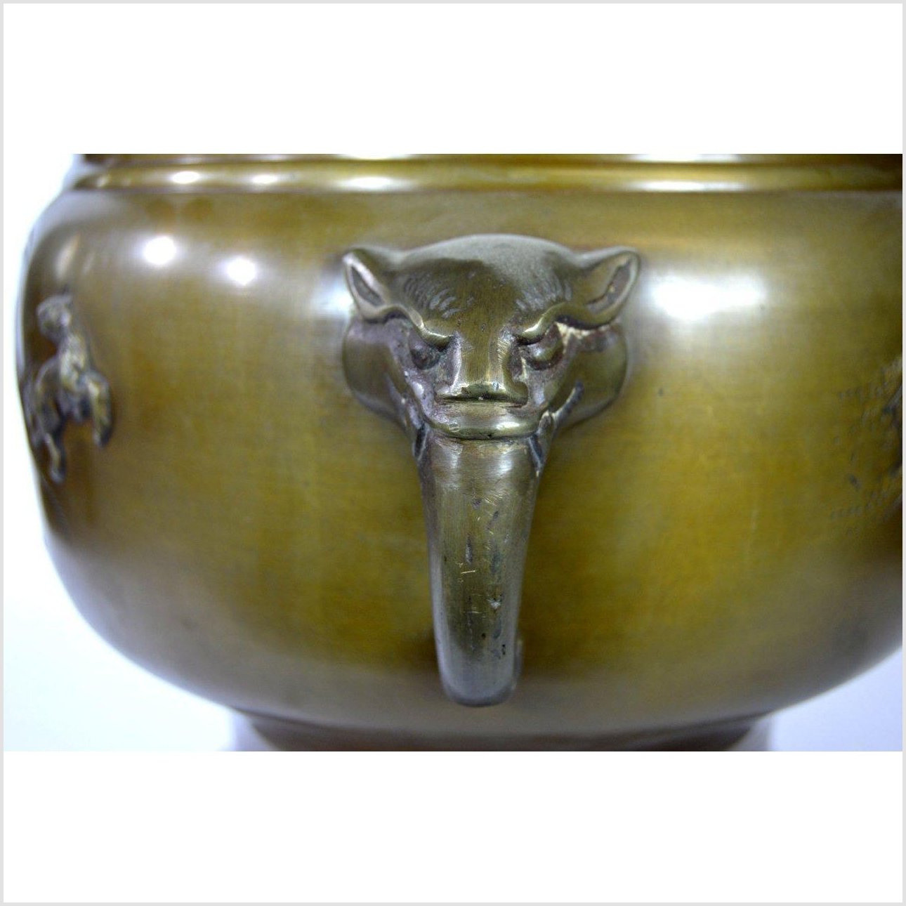 Bronze Japanese Hibachi, Meiji Period-8. Asian & Chinese Furniture, Art, Antiques, Vintage Home Décor for sale at FEA Home