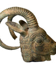 Bronze Rams Head-2. Asian & Chinese Furniture, Art, Antiques, Vintage Home Décor for sale at FEA Home