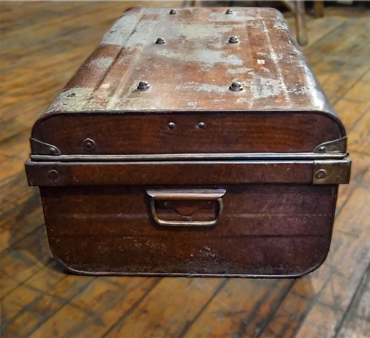 Brown Metal Trunk-4. Asian & Chinese Furniture, Art, Antiques, Vintage Home Décor for sale at FEA Home