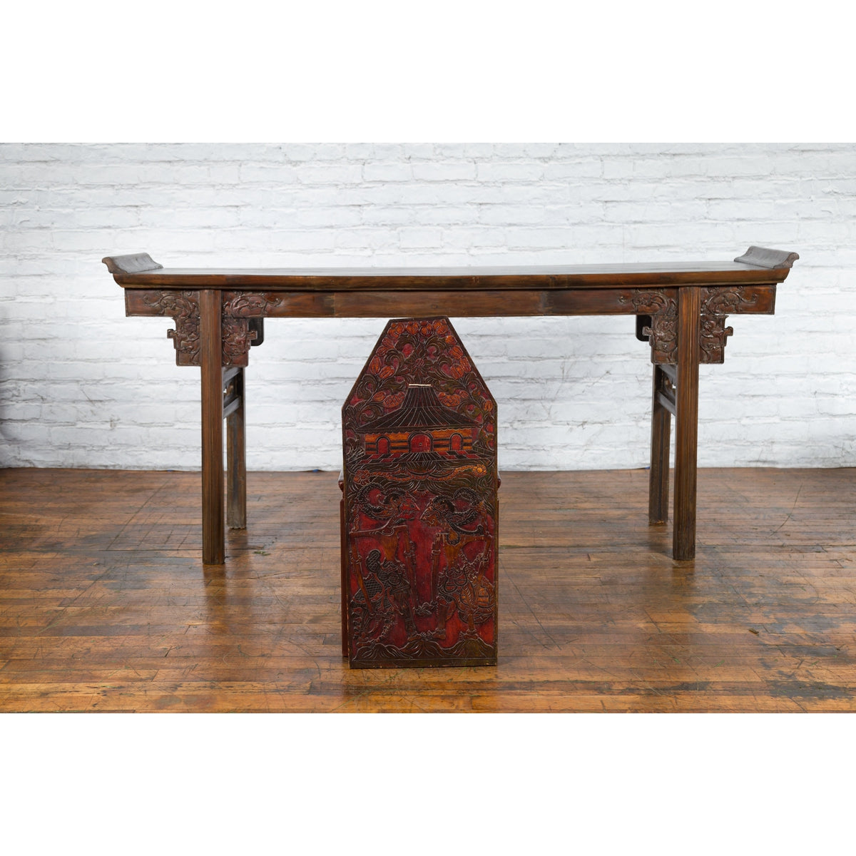 Burmese 19th Century Hand-Carved and Painted Wooden Puppet Show Sign-10. Asian & Chinese Furniture, Art, Antiques, Vintage Home Décor for sale at FEA Home