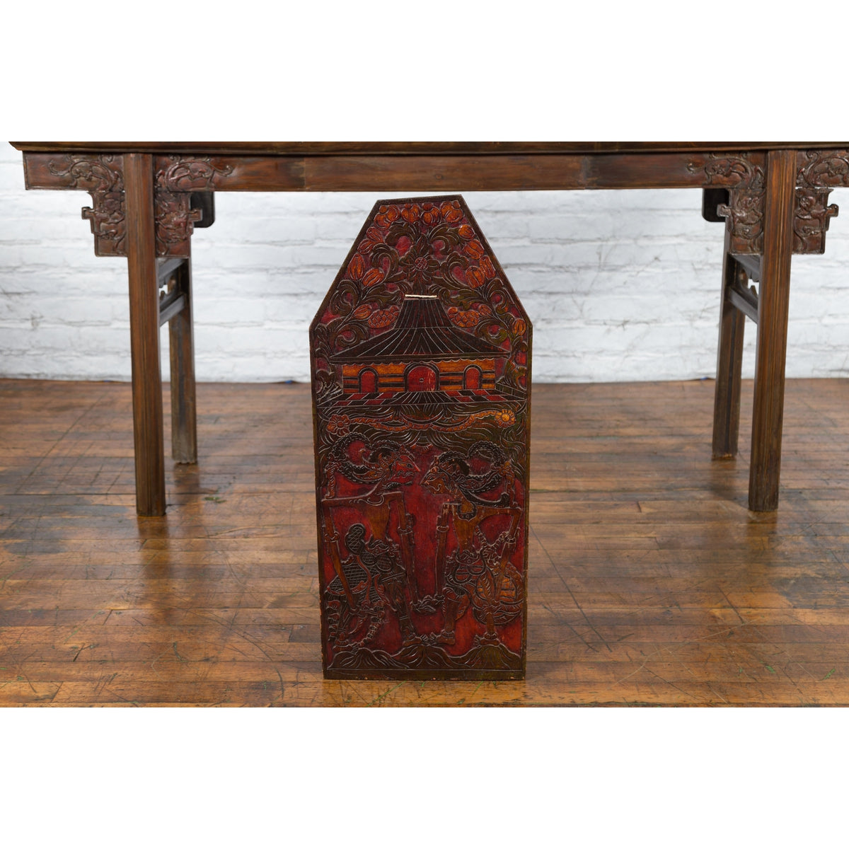 Burmese 19th Century Hand-Carved and Painted Wooden Puppet Show Sign-12. Asian & Chinese Furniture, Art, Antiques, Vintage Home Décor for sale at FEA Home