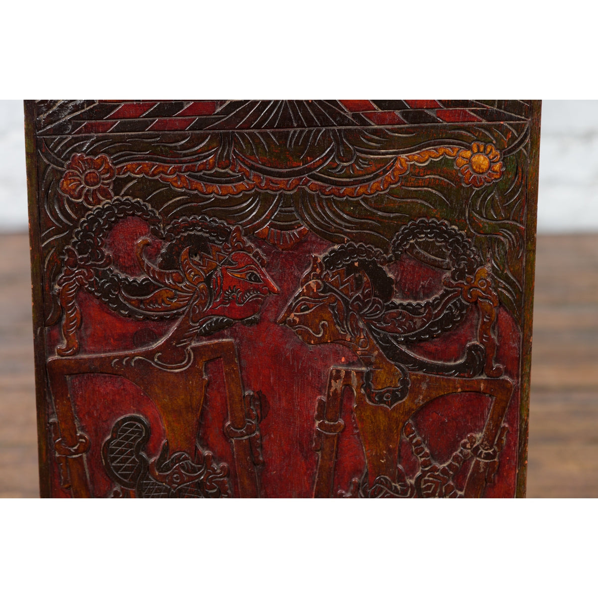 Burmese 19th Century Hand-Carved and Painted Wooden Puppet Show Sign-6. Asian & Chinese Furniture, Art, Antiques, Vintage Home Décor for sale at FEA Home