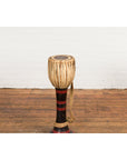 Burmese Late 19th Century Teak Ozi Goblet Shaped Drum with Black and Red Lacquer-12. Asian & Chinese Furniture, Art, Antiques, Vintage Home Décor for sale at FEA Home