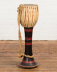 Burmese Late 19th Century Teak Ozi Goblet Shaped Drum with Black and Red Lacquer-2. Asian & Chinese Furniture, Art, Antiques, Vintage Home Décor for sale at FEA Home