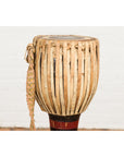 Burmese Late 19th Century Teak Ozi Goblet Shaped Drum with Black and Red Lacquer-4. Asian & Chinese Furniture, Art, Antiques, Vintage Home Décor for sale at FEA Home