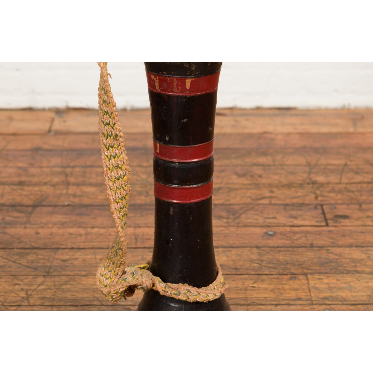 Burmese Late 19th Century Teak Ozi Goblet Shaped Drum with Black and Red Lacquer-6. Asian & Chinese Furniture, Art, Antiques, Vintage Home Décor for sale at FEA Home