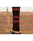 Burmese Late 19th Century Teak Ozi Goblet Shaped Drum with Black and Red Lacquer-6. Asian & Chinese Furniture, Art, Antiques, Vintage Home Décor for sale at FEA Home