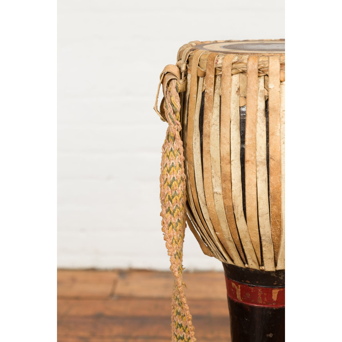 Burmese Late 19th Century Teak Ozi Goblet Shaped Drum with Black and Red Lacquer-8. Asian & Chinese Furniture, Art, Antiques, Vintage Home Décor for sale at FEA Home