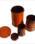 Burmese Set Vintage Wooden Canisters-1. Asian & Chinese Furniture, Art, Antiques, Vintage Home Décor for sale at FEA Home