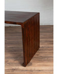 Burmese Vintage Waterfall Console Table with Scrolling Feet and Dark Patina-11. Asian & Chinese Furniture, Art, Antiques, Vintage Home Décor for sale at FEA Home