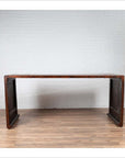 Burmese Vintage Waterfall Console Table with Scrolling Feet and Dark Patina-5. Asian & Chinese Furniture, Art, Antiques, Vintage Home Décor for sale at FEA Home