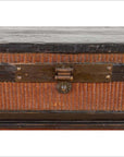 Chinese 1900s Wooden Treasure Chest with Rattan Accents and Dark Brass Hardware-6. Asian & Chinese Furniture, Art, Antiques, Vintage Home Décor for sale at FEA Home