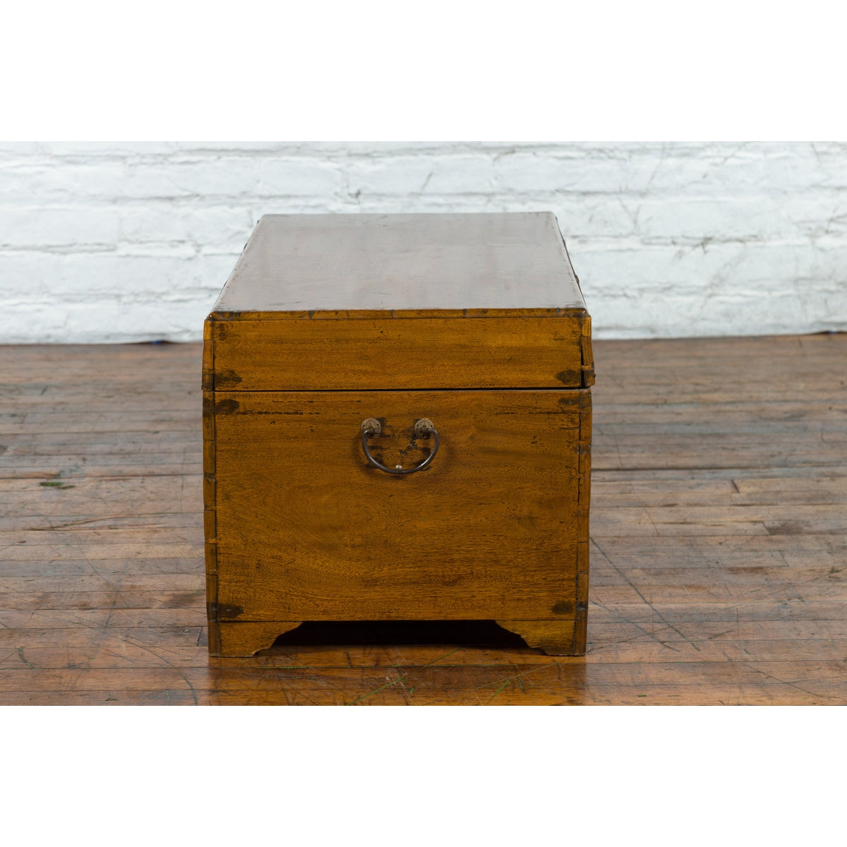 Chinese 1920s Camphor Wood Blanket Chest with Brass Hardware and Natural Patina-12. Asian & Chinese Furniture, Art, Antiques, Vintage Home Décor for sale at FEA Home