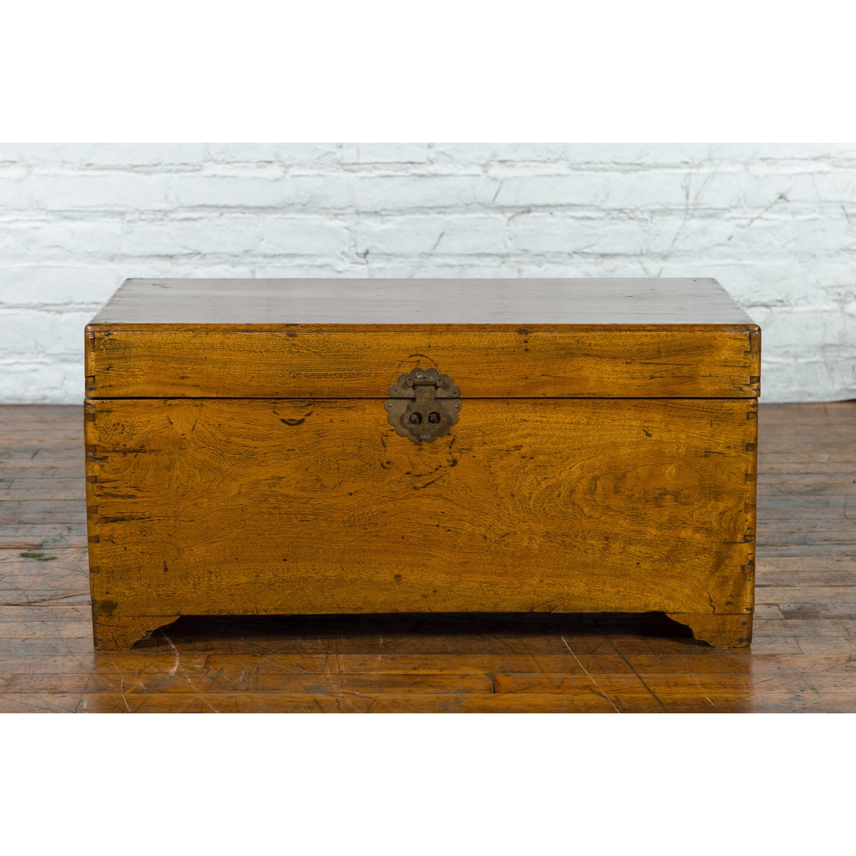 Chinese 1920s Camphor Wood Blanket Chest with Brass Hardware and Natural Patina-3. Asian & Chinese Furniture, Art, Antiques, Vintage Home Décor for sale at FEA Home