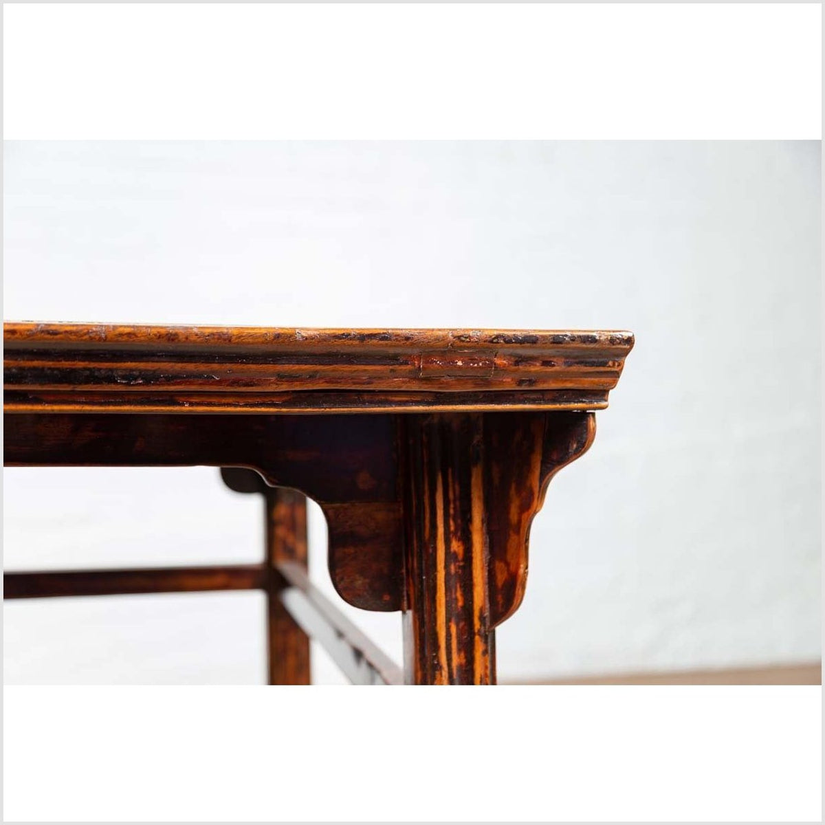 Chinese 19th Century Elmwood Center Hall Table with Ming Dynasty Stone Inset-13. Asian & Chinese Furniture, Art, Antiques, Vintage Home Décor for sale at FEA Home
