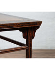 Chinese 19th Century Elmwood Center Hall Table with Ming Dynasty Stone Inset-7. Asian & Chinese Furniture, Art, Antiques, Vintage Home Décor for sale at FEA Home