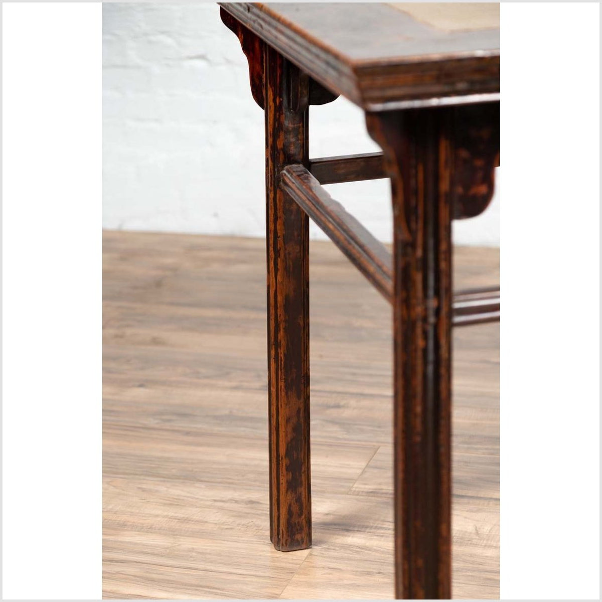 Chinese 19th Century Elmwood Center Hall Table with Ming Dynasty Stone Inset-9. Asian & Chinese Furniture, Art, Antiques, Vintage Home Décor for sale at FEA Home