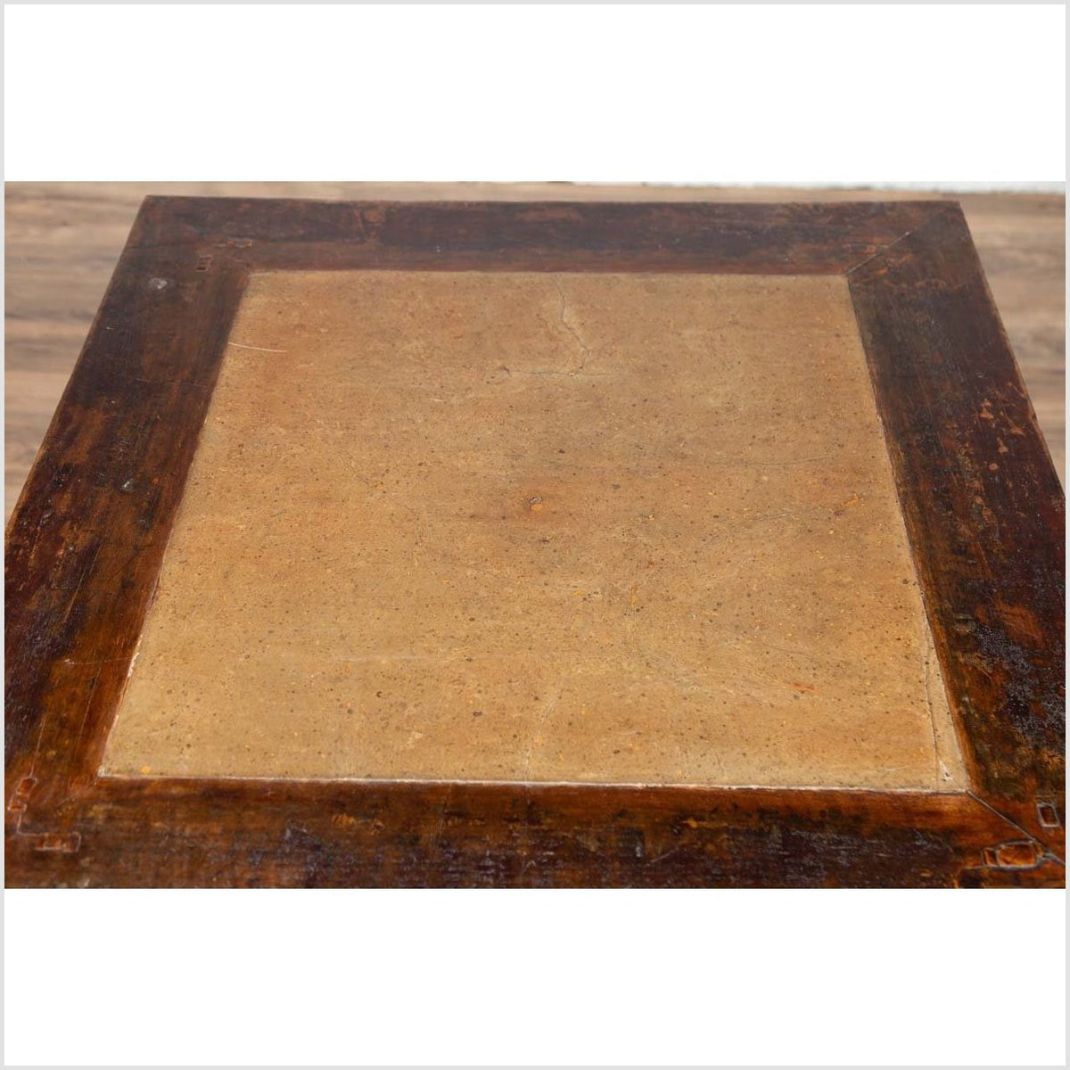 Chinese 19th Century Elmwood Center Hall Table with Ming Dynasty Stone Inset-10. Asian & Chinese Furniture, Art, Antiques, Vintage Home Décor for sale at FEA Home