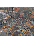 Dark rosewood wall plaque with hand-carved lacquered bird and foliage design, 19th-century Chinese style.