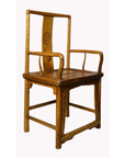 Chinese 19th Century Yumu Wood Chair with Hand-Carved Medallion and Greek Key-4. Asian & Chinese Furniture, Art, Antiques, Vintage Home Décor for sale at FEA Home