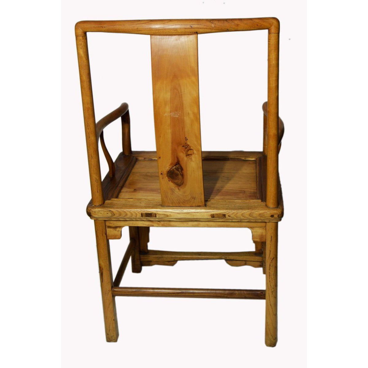 Chinese 19th Century Yumu Wood Chair with Hand-Carved Medallion and Greek Key-6. Asian & Chinese Furniture, Art, Antiques, Vintage Home Décor for sale at FEA Home