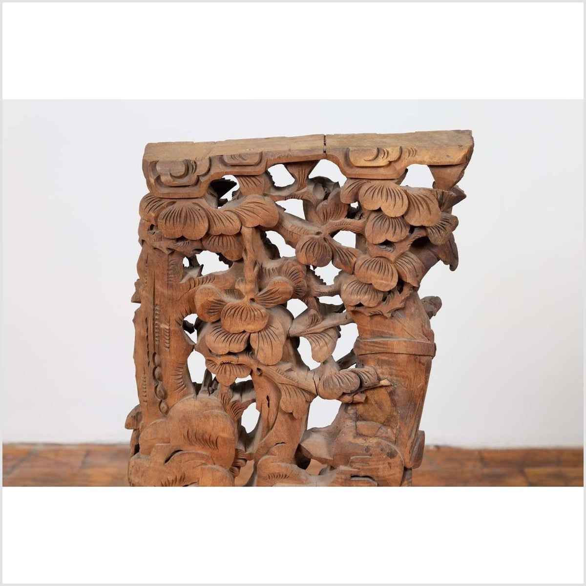 Chinese Antique 1900s Hand Carved Wooden Corbel with Deities Mounted on Base-12. Asian & Chinese Furniture, Art, Antiques, Vintage Home Décor for sale at FEA Home