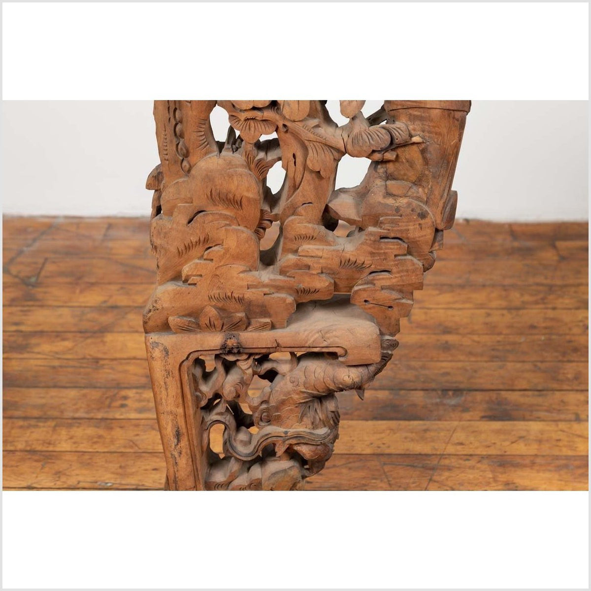 Chinese Antique 1900s Hand Carved Wooden Corbel with Deities Mounted on Base-13. Asian & Chinese Furniture, Art, Antiques, Vintage Home Décor for sale at FEA Home
