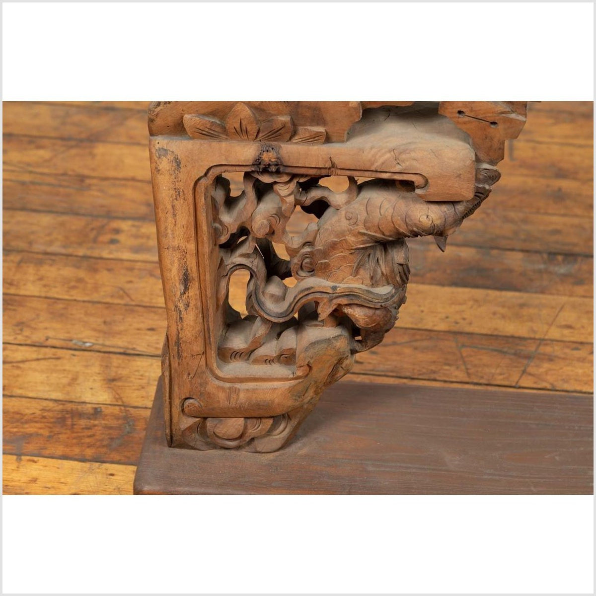 Chinese Antique 1900s Hand Carved Wooden Corbel with Deities Mounted on Base-14. Asian & Chinese Furniture, Art, Antiques, Vintage Home Décor for sale at FEA Home