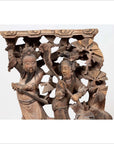 Chinese Antique 1900s Hand Carved Wooden Corbel with Deities Mounted on Base-5. Asian & Chinese Furniture, Art, Antiques, Vintage Home Décor for sale at FEA Home