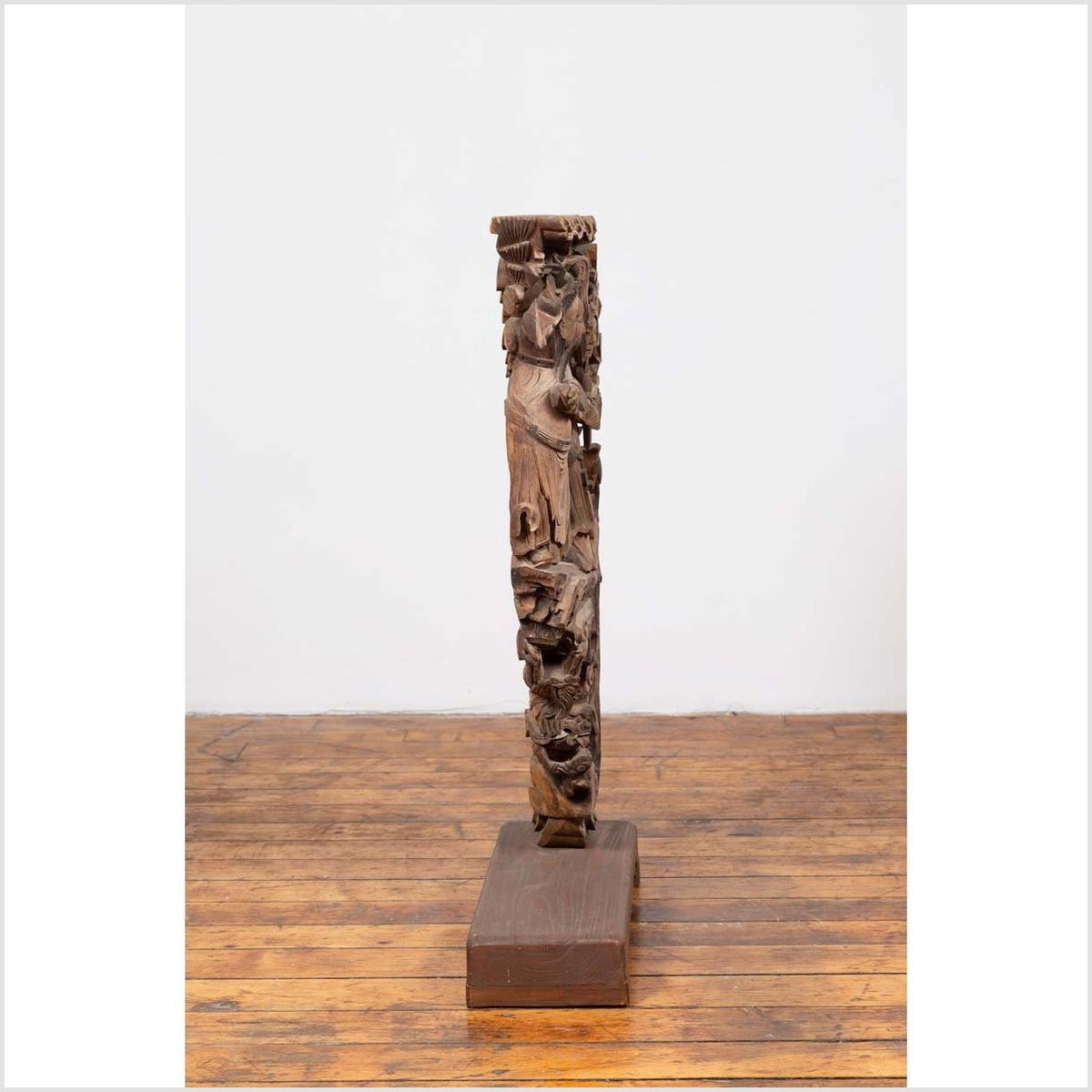 Chinese Antique 1900s Hand Carved Wooden Corbel with Deities Mounted on Base-10. Asian & Chinese Furniture, Art, Antiques, Vintage Home Décor for sale at FEA Home