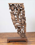 Chinese Antique 1900s Hand Carved Wooden Corbel with Deities Mounted on Base-2. Asian & Chinese Furniture, Art, Antiques, Vintage Home Décor for sale at FEA Home