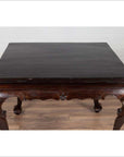Chinese Antique Center Hall Table with Black Lacquered Top and Cabriole Legs-7. Asian & Chinese Furniture, Art, Antiques, Vintage Home Décor for sale at FEA Home