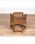 Chinese Antique Child's Corner Chair with Bamboo Frame and Hexagonal Base-12. Asian & Chinese Furniture, Art, Antiques, Vintage Home Décor for sale at FEA Home