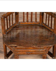 Chinese Antique Child's Corner Chair with Bamboo Frame and Hexagonal Base-6. Asian & Chinese Furniture, Art, Antiques, Vintage Home Décor for sale at FEA Home