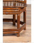 Chinese Antique Child's Corner Chair with Bamboo Frame and Hexagonal Base-9. Asian & Chinese Furniture, Art, Antiques, Vintage Home Décor for sale at FEA Home