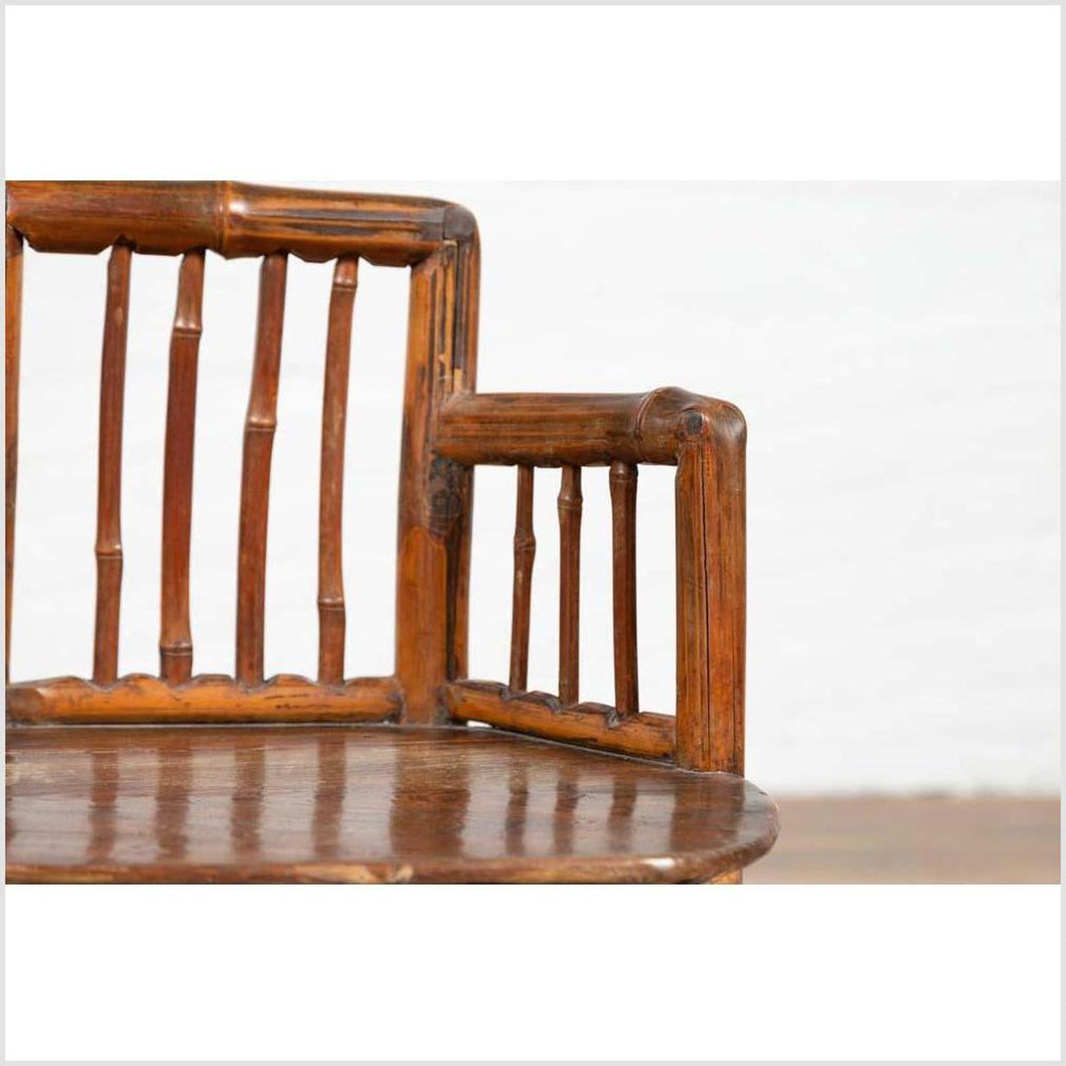 Chinese Antique Child's Corner Chair with Bamboo Frame and Hexagonal Base-10. Asian & Chinese Furniture, Art, Antiques, Vintage Home Décor for sale at FEA Home