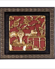 Chinese Antique Giltwood and Red Painted Floral Architectural Panel in New Frame-1. Asian & Chinese Furniture, Art, Antiques, Vintage Home Décor for sale at FEA Home